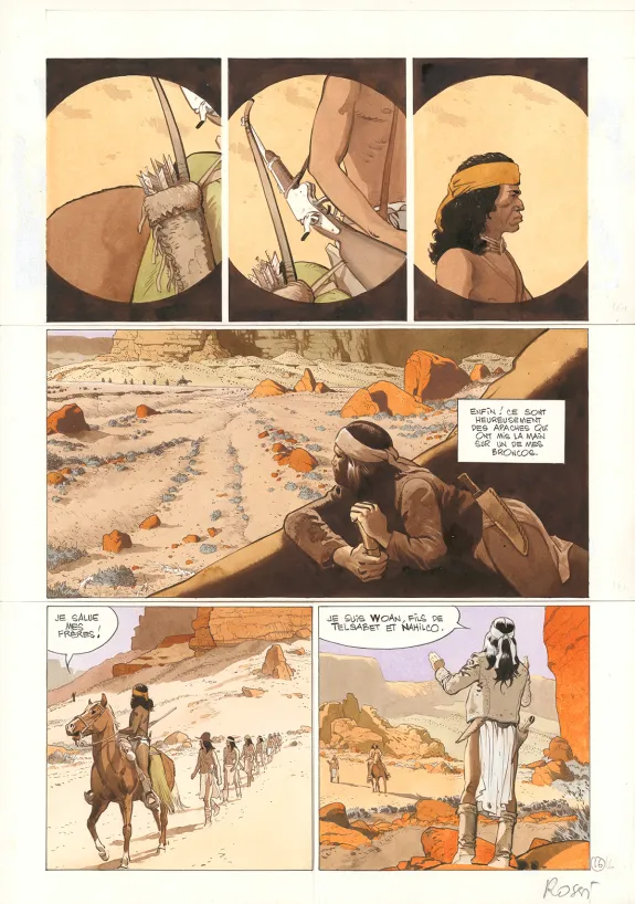 Colored original page, Comanche Trail, Christian Rossi