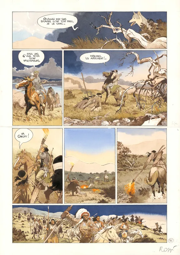 Colored original page, Comanche Trail, Christian Rossi