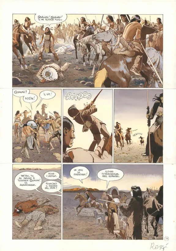 Colored original page, Comanche Trail, Christian Rossi