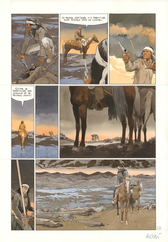 Colored original page, Comanche Trail, Christian Rossi