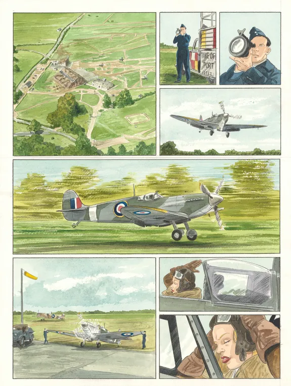Colored original page, Ciel d'orages, London burning (T.1),  Warnauts et Raives