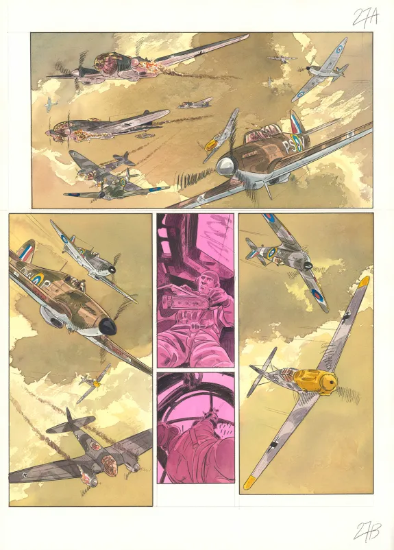 Planche couleur, Ciel d'orages, London burning (T.1),  Warnauts et Raives