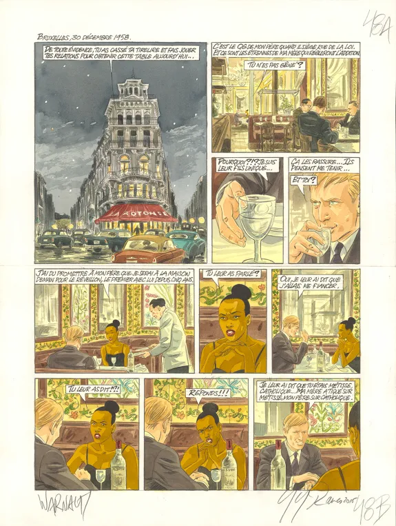 Colored original page, Les Jours heureux, Expo 58 (T.1),  Warnauts et Raives