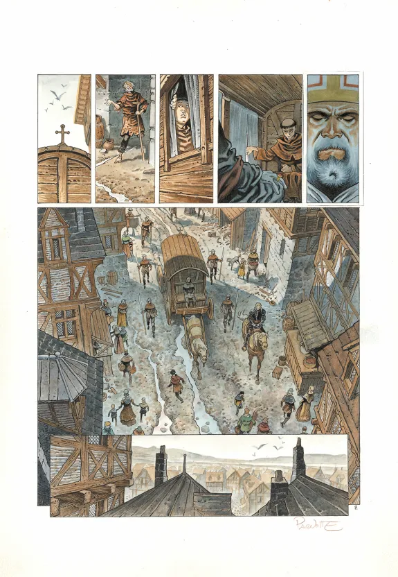 Colored original page, Cauchon... Ou l'homme qui tua Jeanne d'Arc, Joël Parnotte