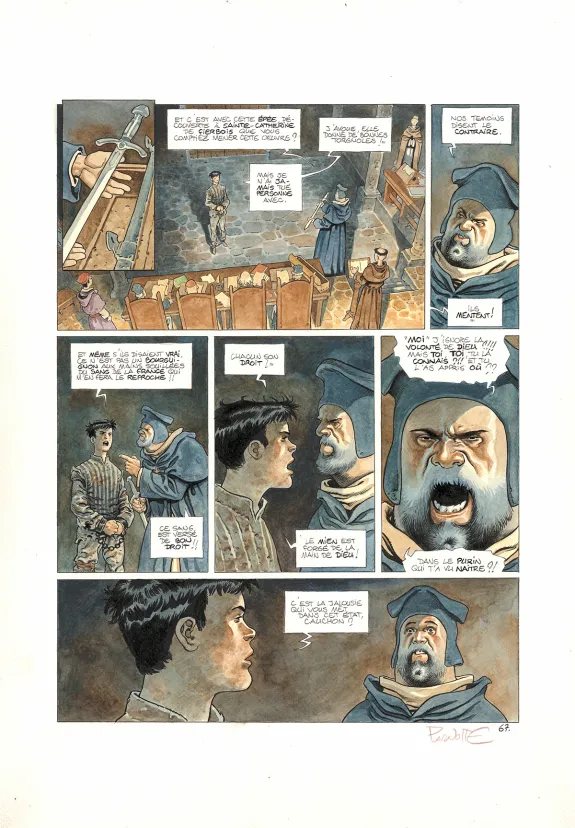 Colored original page, Cauchon... Ou l'homme qui tua Jeanne d'Arc, Joël Parnotte