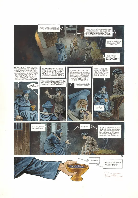 Colored original page, Cauchon... Ou l'homme qui tua Jeanne d'Arc, Joël Parnotte