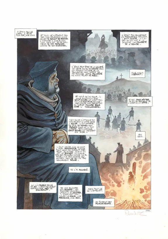 Colored original page, Cauchon... Ou l'homme qui tua Jeanne d'Arc, Joël Parnotte