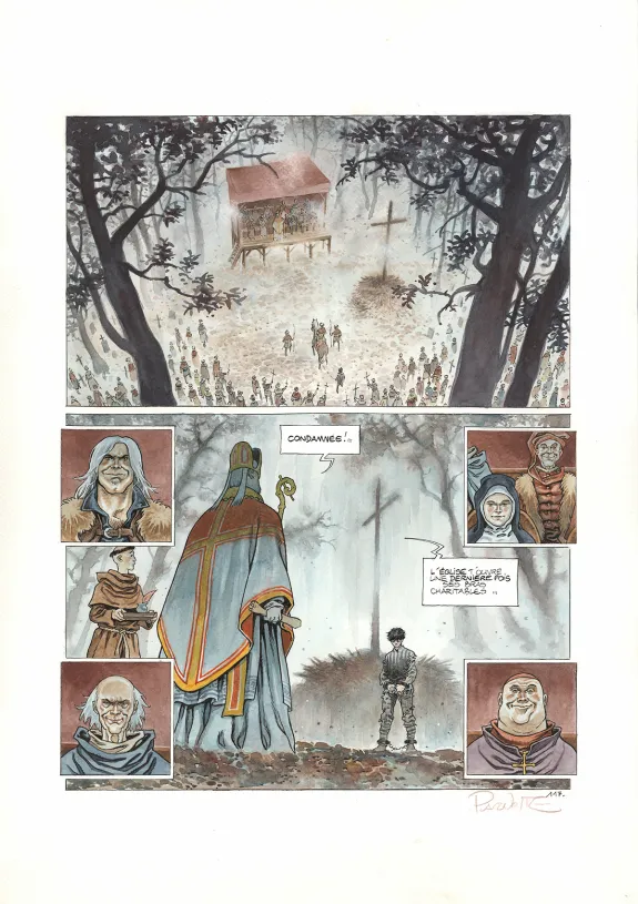 Colored original page, Cauchon... Ou l'homme qui tua Jeanne d'Arc, Joël Parnotte