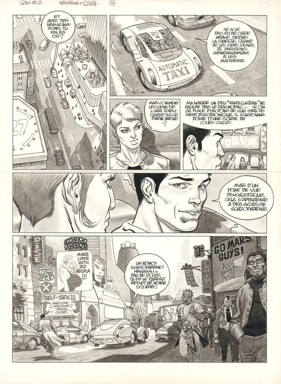 Black and white original page, IAN, Leçon de ténèbres (T.2), Ralph Meyer