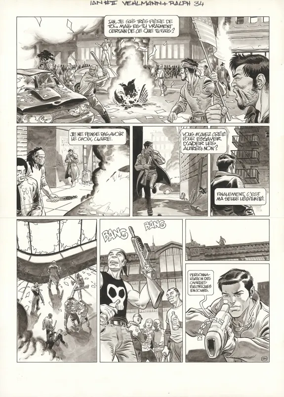 Black and white original page, IAN, Leçon de ténèbres (T.2), Ralph Meyer