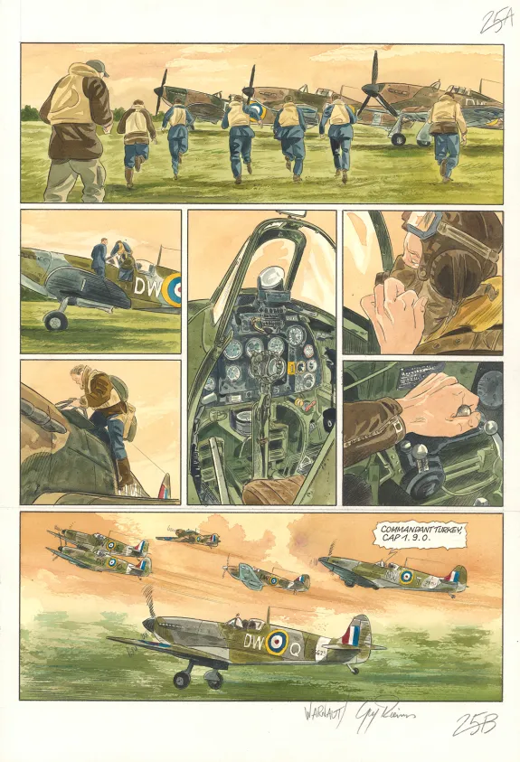 Colored original page, Ciel d'orages, London burning (T.1),  Warnauts et Raives
