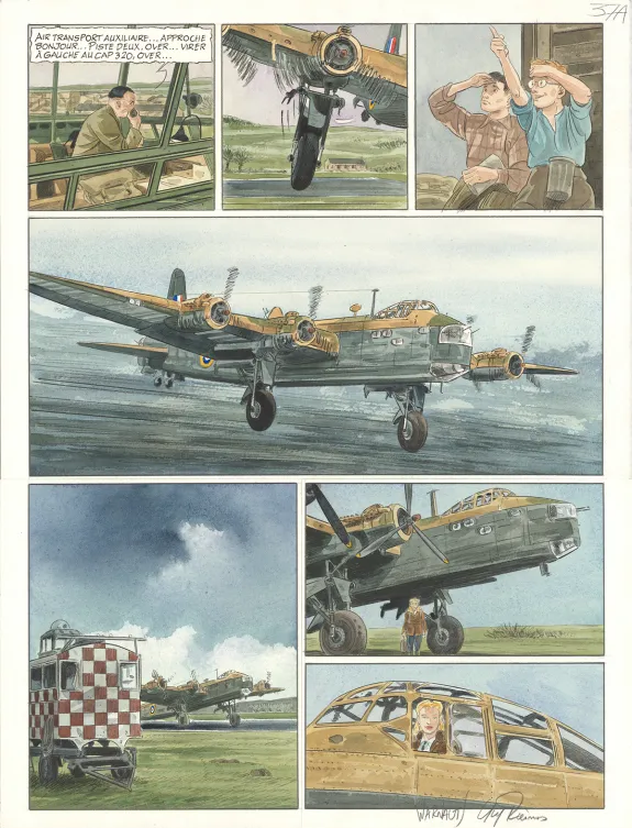 Colored original page, Ciel d'orages, London burning (T.1),  Warnauts et Raives