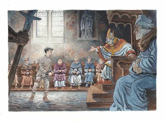 Colored original page, Cauchon... Ou l'homme qui tua Jeanne d'Arc, Joël Parnotte