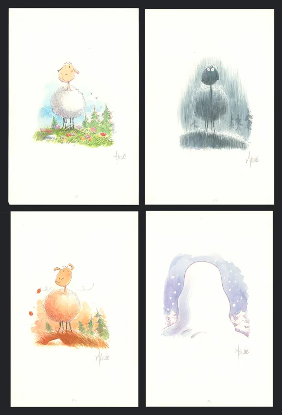 Illustration couleur, Edmond gros mouton, Vincent Mallié