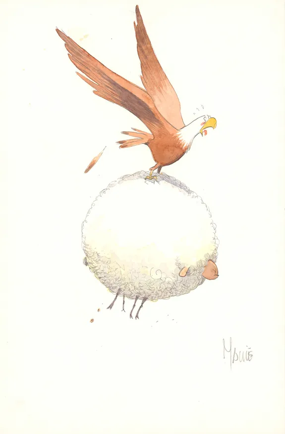 Illustration couleur, Edmond gros mouton, Vincent Mallié