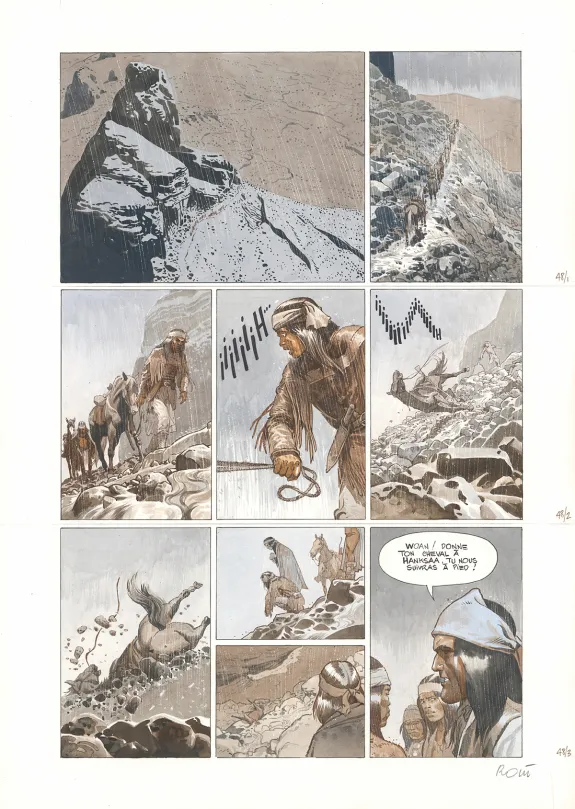 Colored original page, Golden West, Christian Rossi