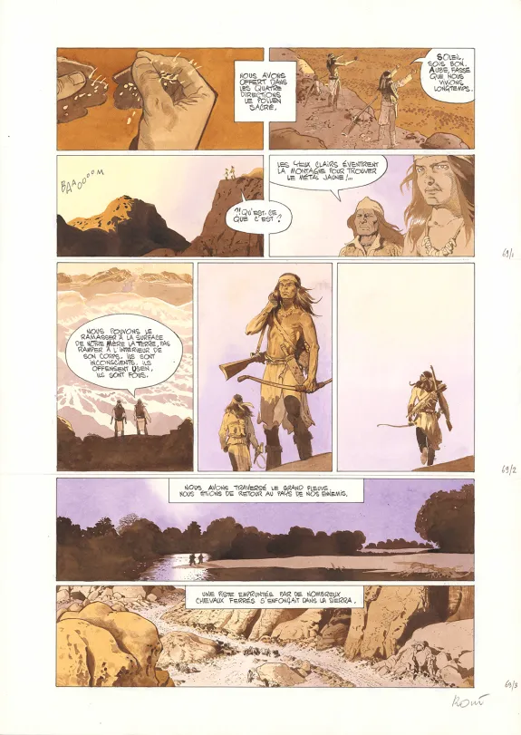 Colored original page, Golden West, Christian Rossi