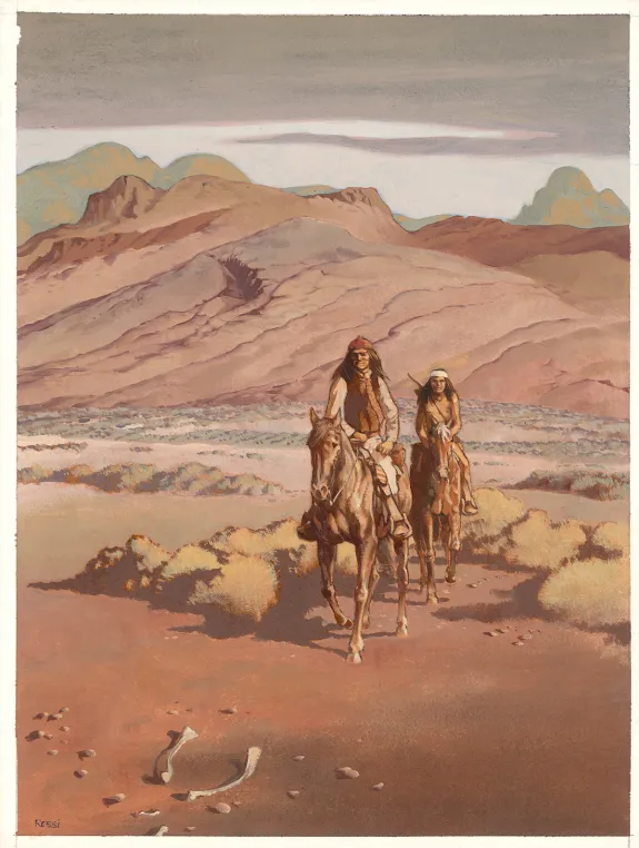 Colored illustration, Golden West, Christian Rossi