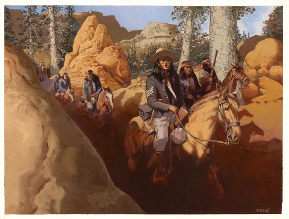 Colored illustration, Golden West, Christian Rossi