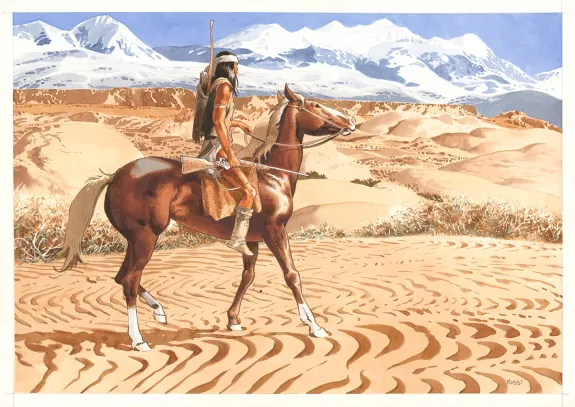 Colored illustration, Golden West, Christian Rossi