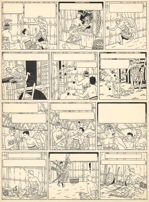Black and white original page, Barelli, Mr Barelli à Nusa Penida - Tome 1 (T.5), Bob De Moor