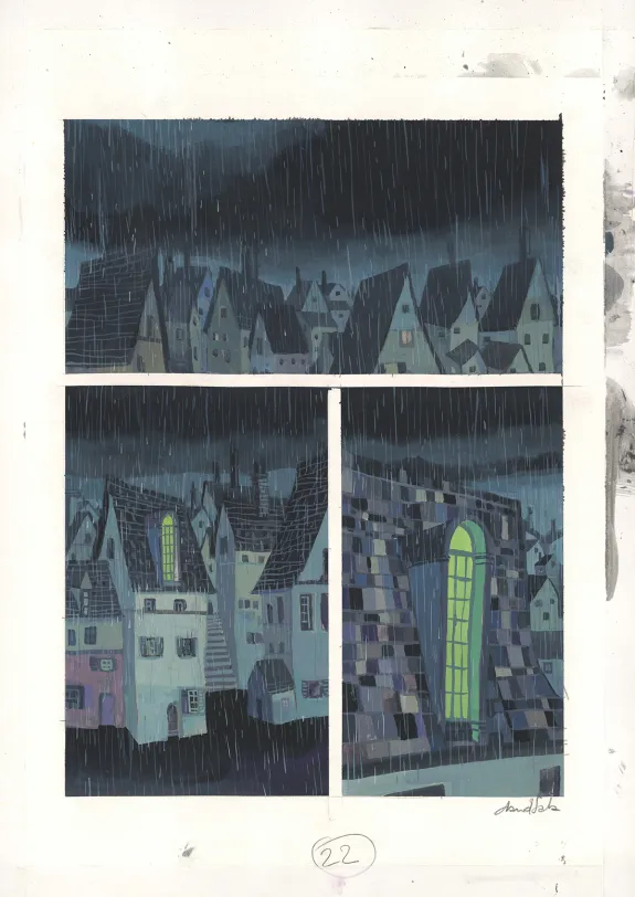 Colored original page, Frankenstein, David Sala