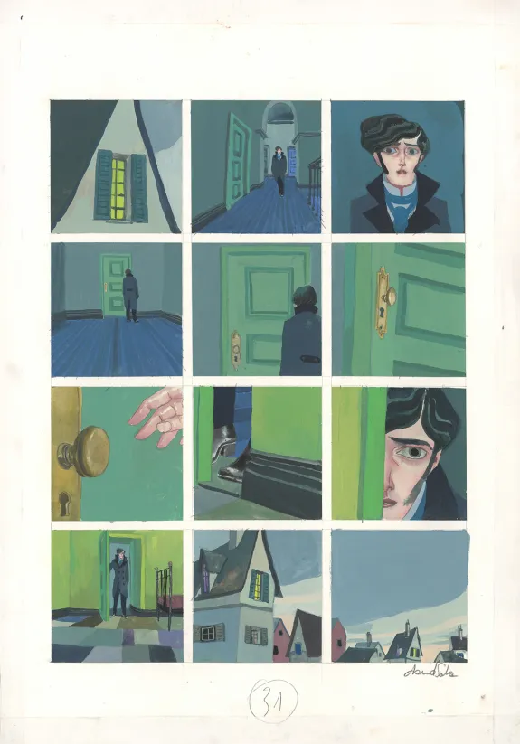 Colored original page, Frankenstein, David Sala