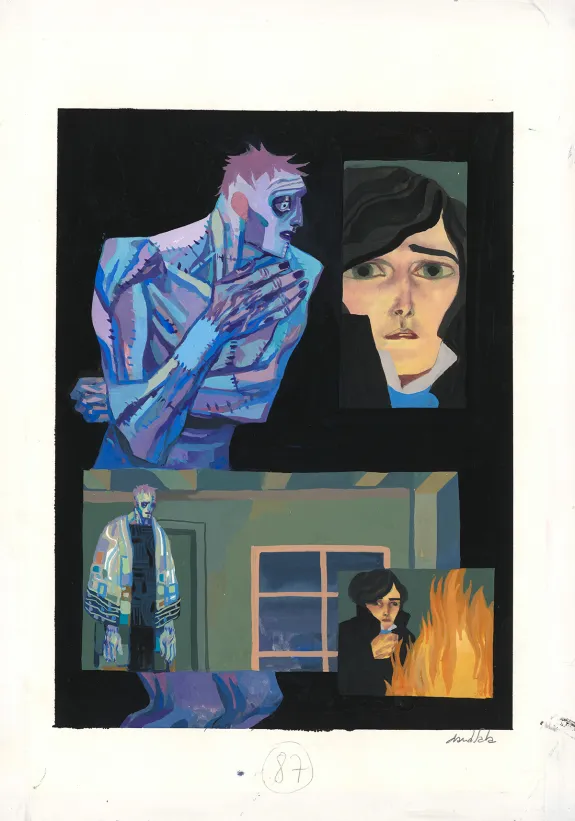 Colored original page, Frankenstein, David Sala