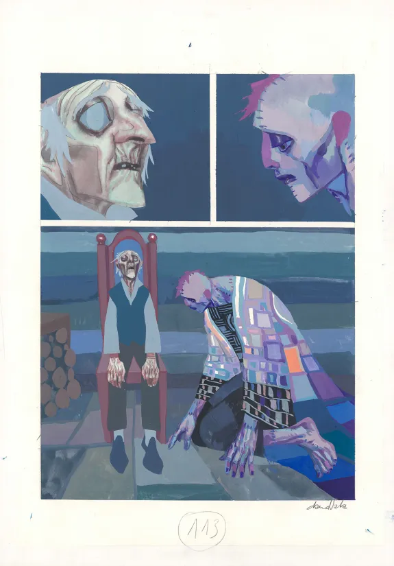 Colored original page, Frankenstein, David Sala