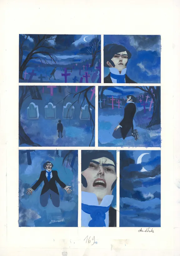 Colored original page, Frankenstein, David Sala