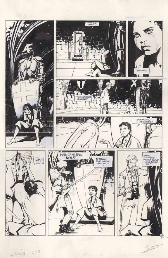Black and white original page, Marie des Loups, La garde Rouge (T.1), Régis Penet