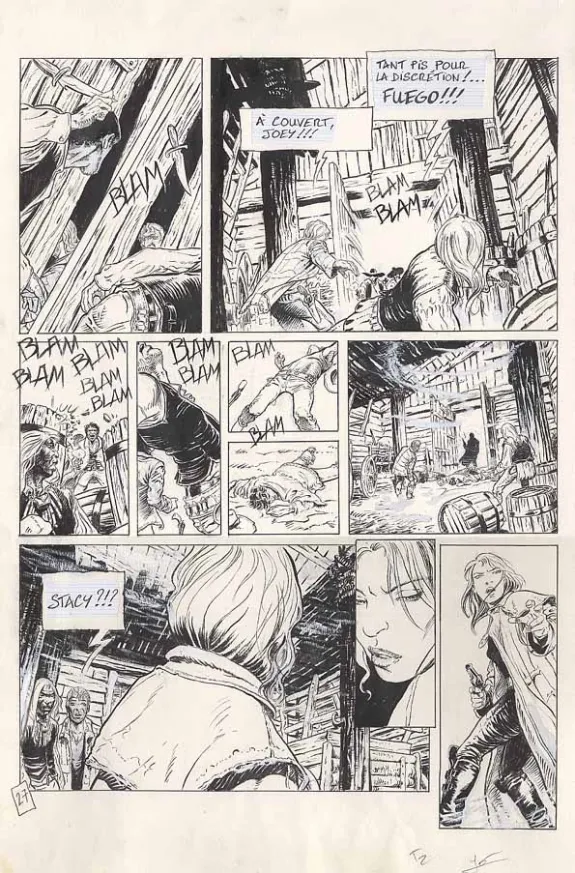 Black and white original page, Fleurs carnivores, El macho (T.2), Régis Penet