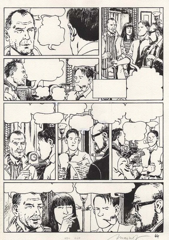 Planche noir et blanc, Nestor Burma, La nuit de Saint-Germain des Près (T.6), Emmanuel Moynot