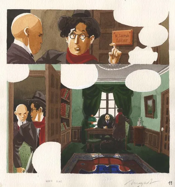 Colored original page, Oscar & Monsieur O, Emmanuel Moynot