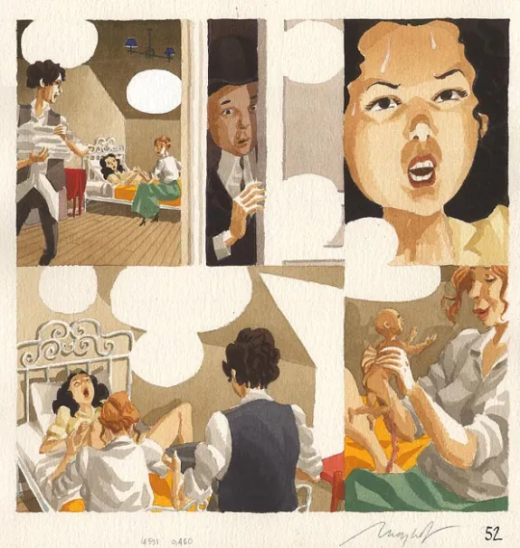 Colored original page, Oscar & Monsieur O, Emmanuel Moynot