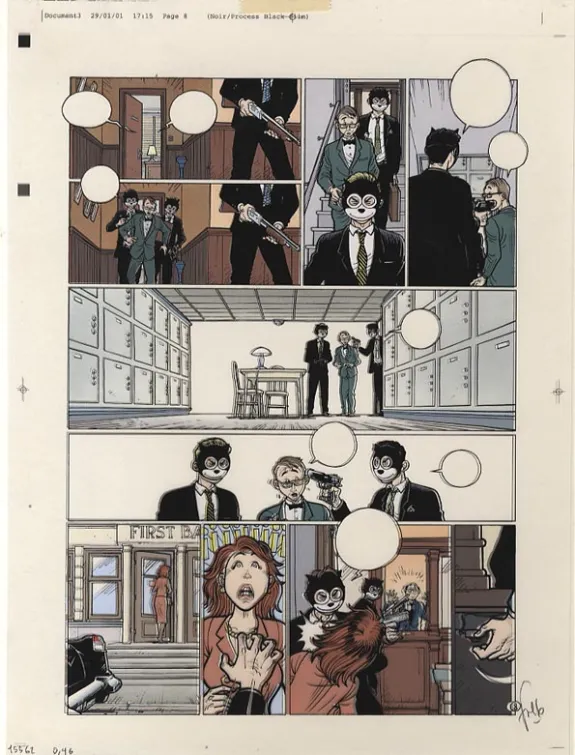 Black and white original page, Le Poisson-clown, Chas (T.4), Fred Simon