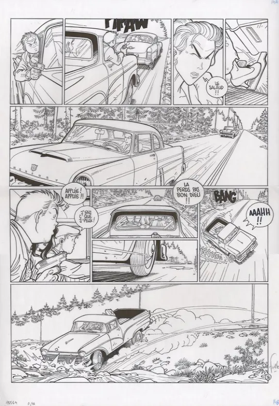 Black and white original page, Le Poisson-clown, Aidan (T.3), Fred Simon