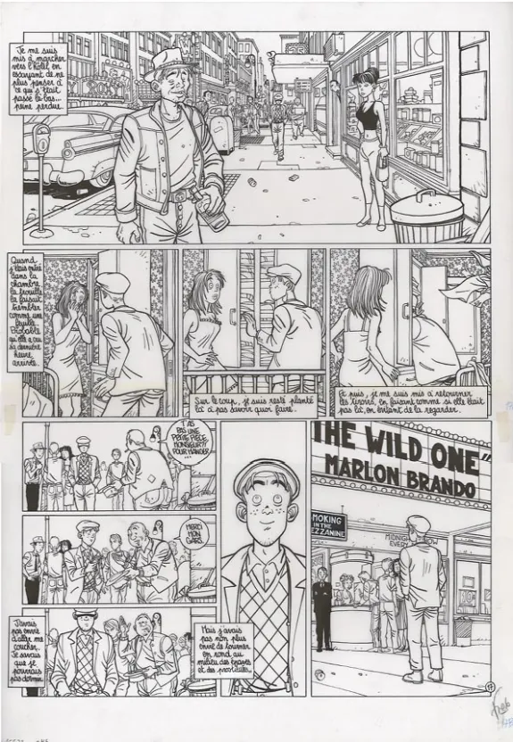 Black and white original page, Le Poisson-clown, Happy (T.1), Fred Simon