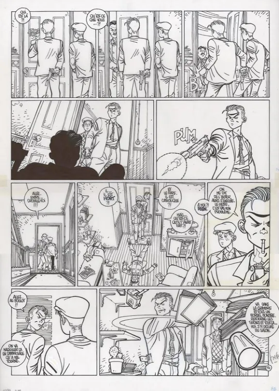 Black and white original page, Le Poisson-clown, Happy (T.1), Fred Simon