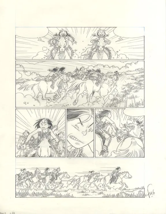 Planche noir et blanc, Popotka le petit sioux, Mahto (T.3), Fred Simon