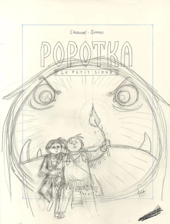 Projet de couverture, Popotka le petit sioux, Wendigo (T.2), Fred Simon