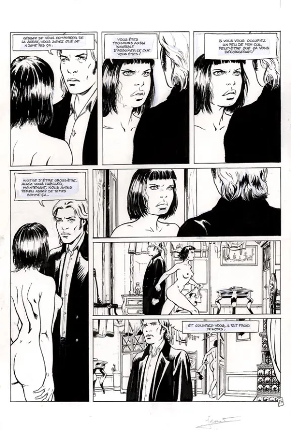 Black and white original page, Marie des Loups, Le cirque de Petra (T.2), Régis Penet