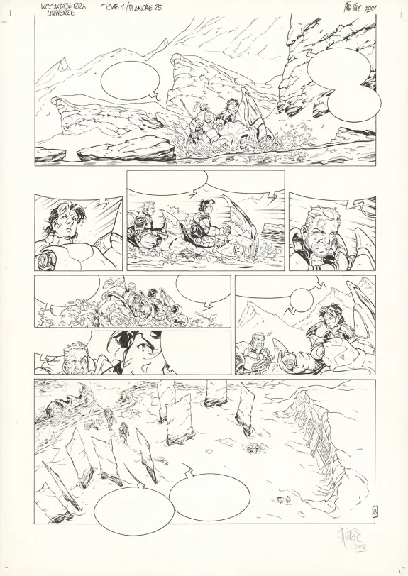 Black and white original page, Kookaburra Universe, Le secret du sniper (T.1), Nicolas Mitric
