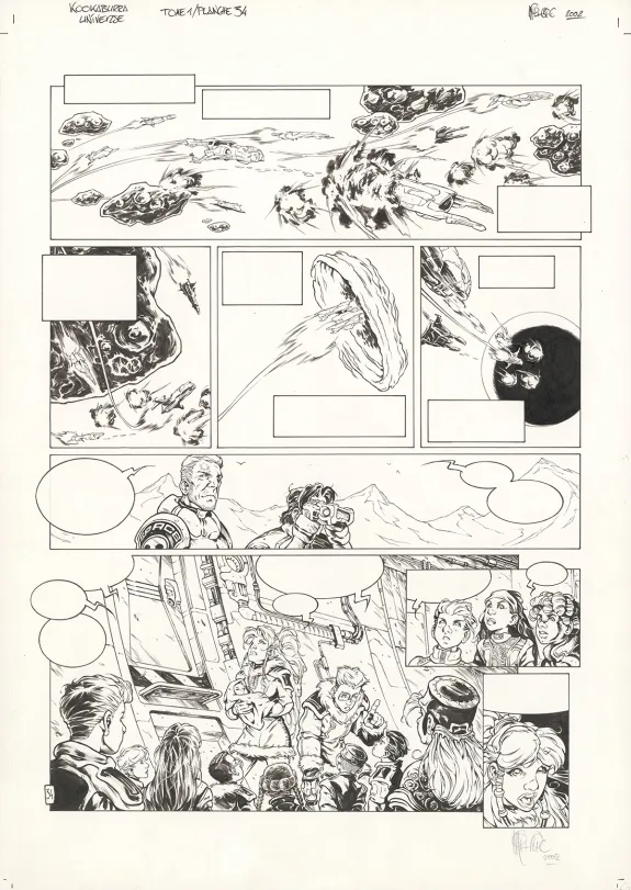 Black and white original page, Kookaburra Universe, Le secret du sniper (T.1), Nicolas Mitric