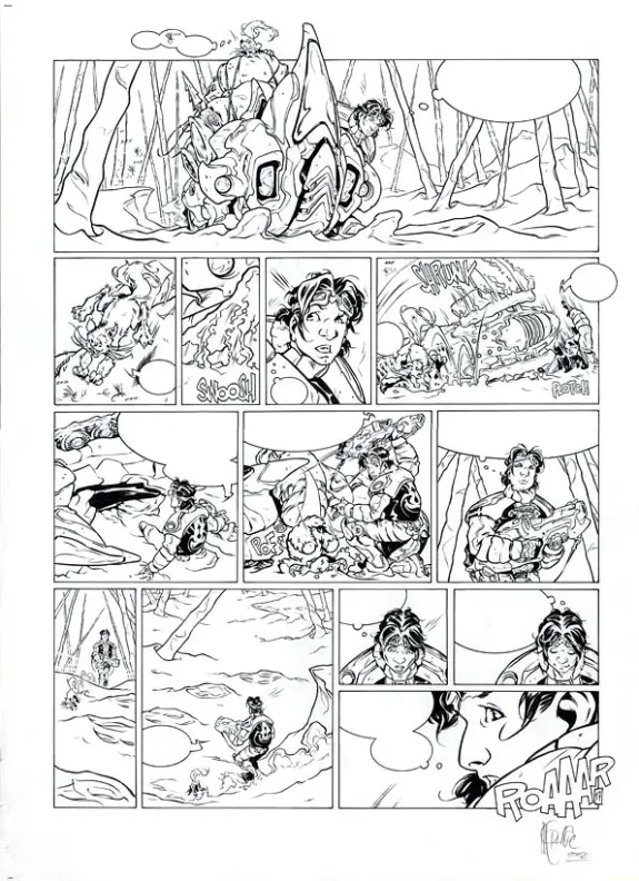 Black and white original page, Kookaburra Universe, Le secret du sniper (T.1), Nicolas Mitric
