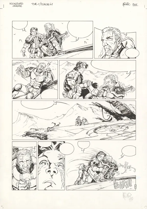 Black and white original page, Kookaburra Universe, Le secret du sniper (T.1), Nicolas Mitric