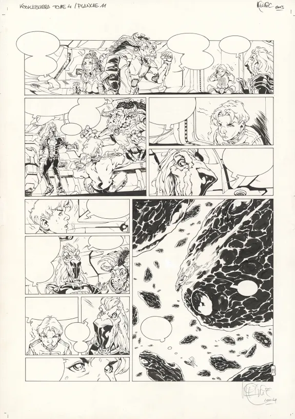 Black and white original page, Kookaburra, Système Ragnarok (T.4), Nicolas Mitric