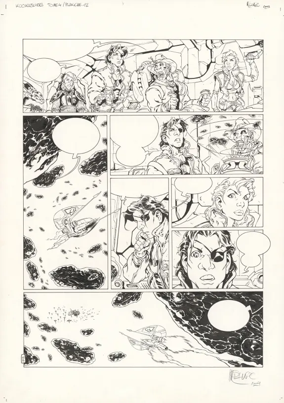 Black and white original page, Kookaburra, Système Ragnarok (T.4), Nicolas Mitric