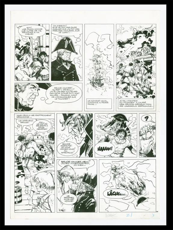Planche noir et blanc, Bruce J. Hawker, Press gang (T.3), William Vance