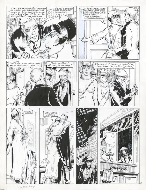 Planche noir et blanc, Louis la Guigne, Moulin Rouge (T.2), Jean-Paul Dethorey